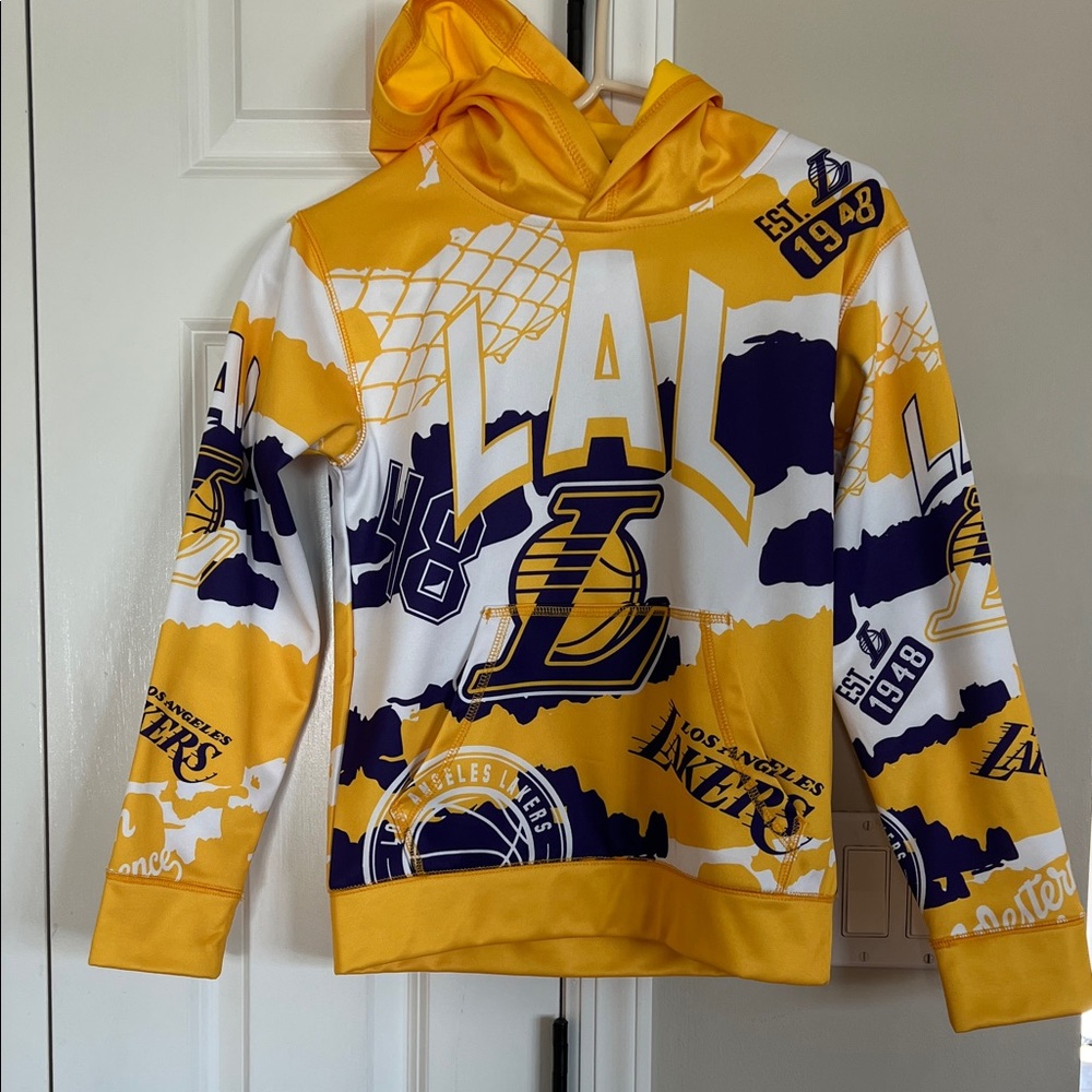 Yellow and White Lakers Hoodie